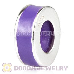 925 Sterling Silver Enamel Purple Charms Beads For Bracelets