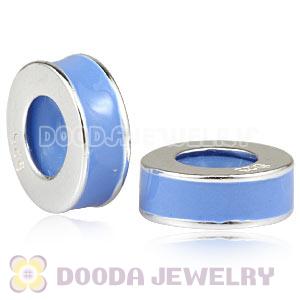 925 Sterling Silver Enamel Blue Stopper Charms Beads For Bracelets