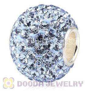 10X13 Big Charm Beads With 130pcs Light Sapphire Austrian Crystal 925 Silver Core