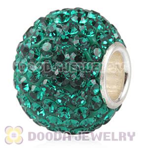 10X13 Big Charm Beads With 130pcs Emerald Austrian Crystal 925 Silver Core