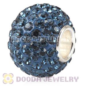 10X13 Big Charm Beads With 130pcs Montana Austrian Crystal 925 Silver Core