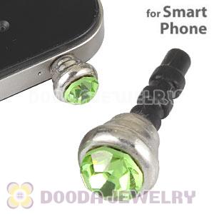 Earphone Jack Plug Accessory With Lime Crystal For Smart Phone Wholesale 