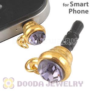 Earphone Jack Plug Accessory With Lavender Crystal For Smart Phone Wholesale 