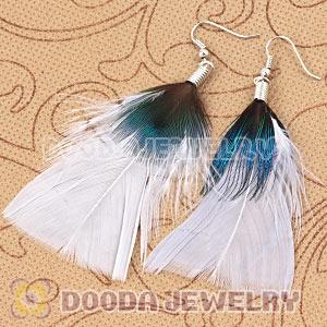 Fashion White Bohemian Feather Earrings With Alloy Fishhook Wholesale