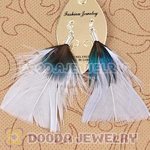 Fashion White Bohemian Feather Earrings With Alloy Fishhook Wholesale