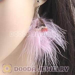 Wholesale Red Tibetan Jaderic Bohemia Styles Shagginess Feather Earrings