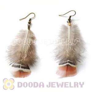 120 Pair Per Bag Mix Color Rooster Feather Earrings With Alloy Fishhook Wholesale 