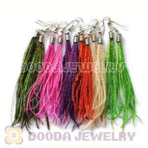 120 Pair Per Bag Mix Color Pecock Feather Earrings With Alloy Fishhook Wholesale 