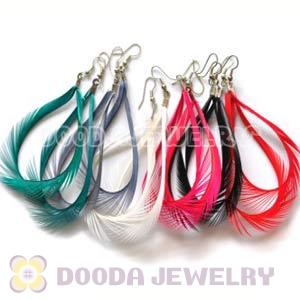 120 Pair Per Bag Mix Color Feather Earrings With Alloy Fishhook Wholesale 