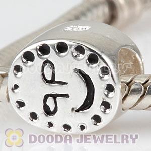 Solid Sterling Silver European Smiling Beads Charms