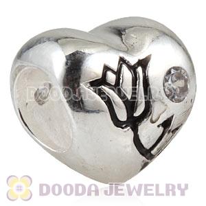 925 Sterling Silver Heart Charm Beads For Valentines Day 