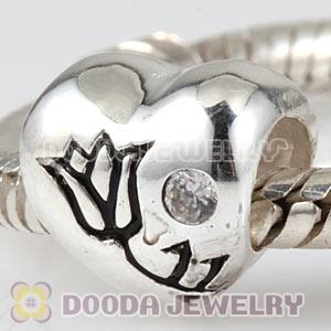 925 Sterling Silver Heart Charm Beads For Valentines Day 