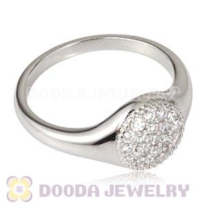 Unisex Platinum Plated Stackable Finger Ring With Austrian Crystal