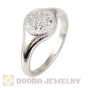 Unisex Platinum Plated Stackable Finger Ring With Austrian Crystal
