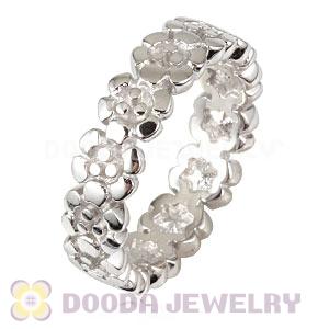 Unisex Platinum Plated Stackable Darling Daisies Ring Wholesale