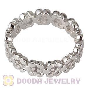 Unisex Platinum Plated Stackable Darling Daisies Ring Wholesale