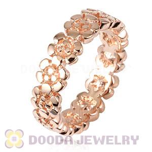Unisex Rose Gold Plated Stackable Darling Daisies Ring Wholesale