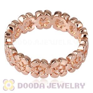 Unisex Rose Gold Plated Stackable Darling Daisies Ring Wholesale