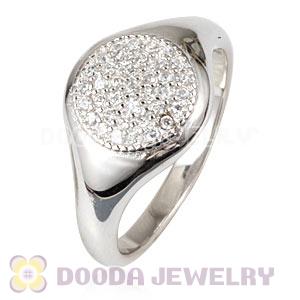 Unisex Platinum Plated Stackable Finger Ring With Austrian Crystal