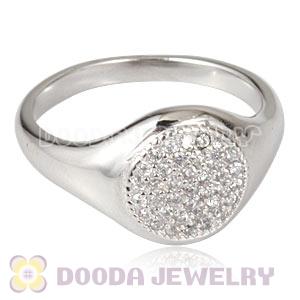 Unisex Platinum Plated Stackable Finger Ring With Austrian Crystal
