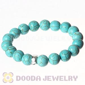 Green Turquoise Sterling Silver Stackable Charms Bracelets Wholesale