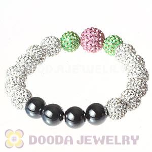 Fahion AKA Style Clear Pink And Green Czech Crystal Bracelets Wholesale