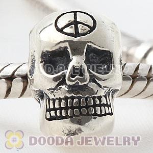 European Sterling Silver Halia Groovy Skull Charm Beads Wholesale