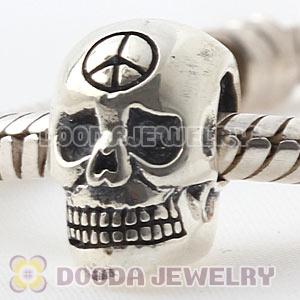 European Sterling Silver Halia Groovy Skull Charm Beads Wholesale