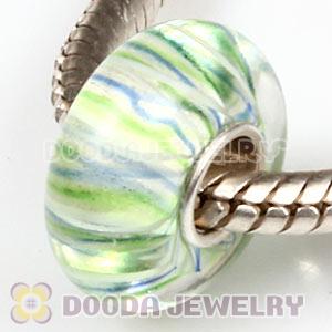 Top Class European Ribbon Glass Beads With 925 Sterling Silver Single Core