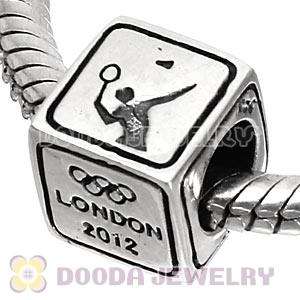 European Badminton Beads London 2012 Olympics Sterling Silver Charms