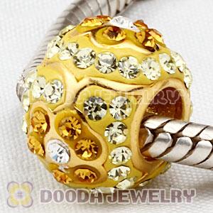 925 Sterling Silver Flower Bead With Austrian Crystal Wholesale