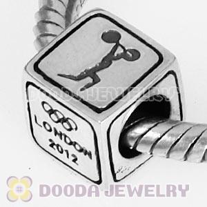 Sterling Silver European Weightlifting Beads London 2012 Olympics Charms