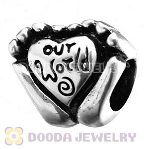 European Sterling Silver World in Hands Charm Beads Wholesale