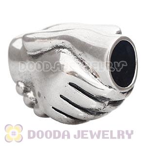 European Sterling Silver Shaked Hands Charm Beads Wholesale