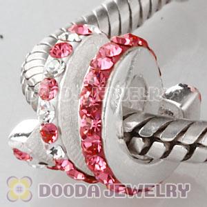 European Sterling Silver Swirl Bead With Austrian Crystal Wholesale