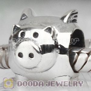 925 Sterling Silver European Fly Pig Charms Bead Wholesale