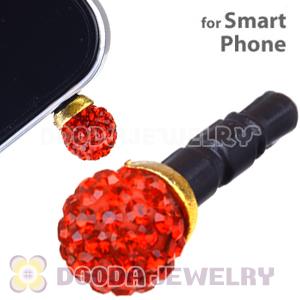 8mm Red Czech Crystal Ball Plugy Earphone Jack Accessory Malaysia