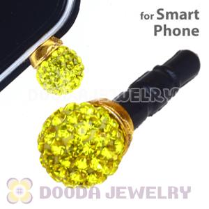 8mm Yellow Czech Crystal Ball Plugy Earphone Jack Accessory Malaysia