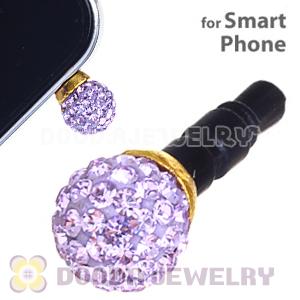 8mm Lavender Czech Crystal Ball Plugy Earphone Jack Accessory Malaysia