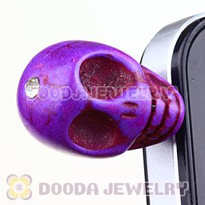 Wholesale iPhone Earphone Jack Plug With Turquoise Skull Charm