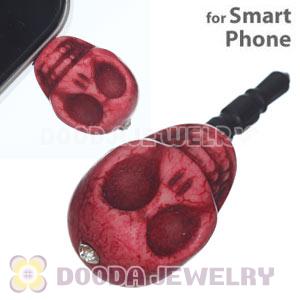 17×18mm Turquoise Skull Earphone Jack Plug For iPhone Wholesale