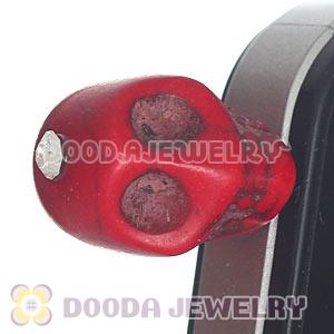 Wholesale iPhone Earphone Jack Plug With Turquoise Skull Charm