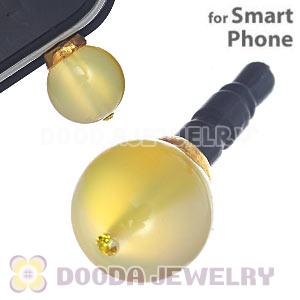 10mm Yellow Agate Earphone Jack Plug Stopper Fit iPhone 