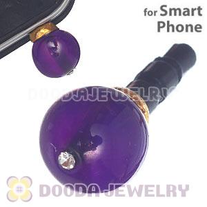 10mm Purple Agate Earphone Jack Plug Stopper Fit iPhone 