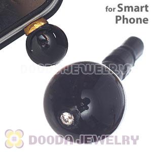 10mm Black Agate Earphone Jack Plug Stopper Fit iPhone 