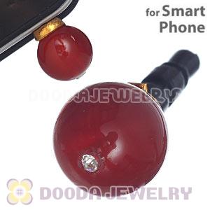 10mm Red Agate Earphone Jack Plug Stopper Fit iPhone 