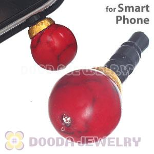 10mm Red Coral Earphone Jack Plug Stopper Fit iPhone 