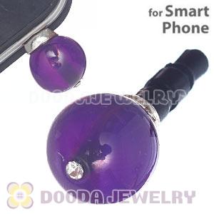 10mm Purple Agate Earphone Jack Plug Stopper Fit iPhone 