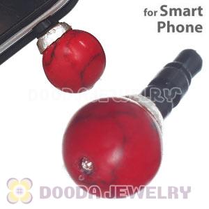 10mm Red Coral Earphone Jack Plug Stopper Fit iPhone 