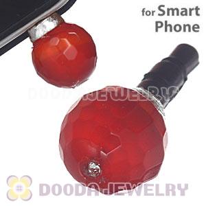 10mm Red Agate Earphone Jack Plug Stopper Fit iPhone 